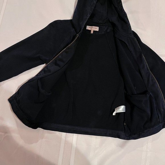 Juicy Couture Navy Hooded Jacket sz S - Picture 14 of 16